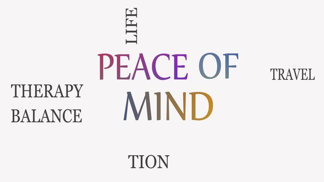 

Peace of mind, motivational and inspirational concept. White background. Footage

