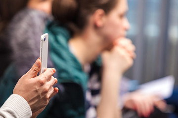 Using mobile phones in class, taking a photo