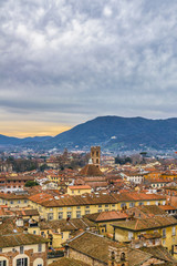 Aerial View Historic Center of Lucca, Italy