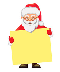 Santa Claus holding banner