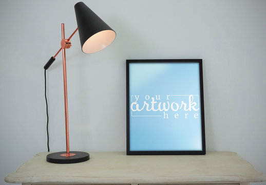 Canvas on Desk Mockup