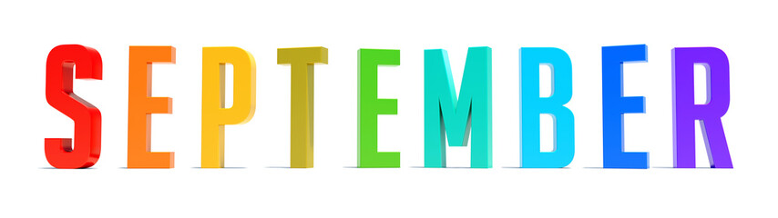 September - calendar month colored letters