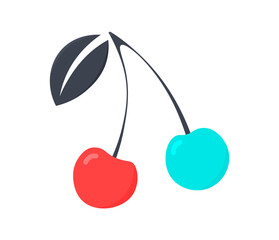 Cherry branch. Trendy logo design
