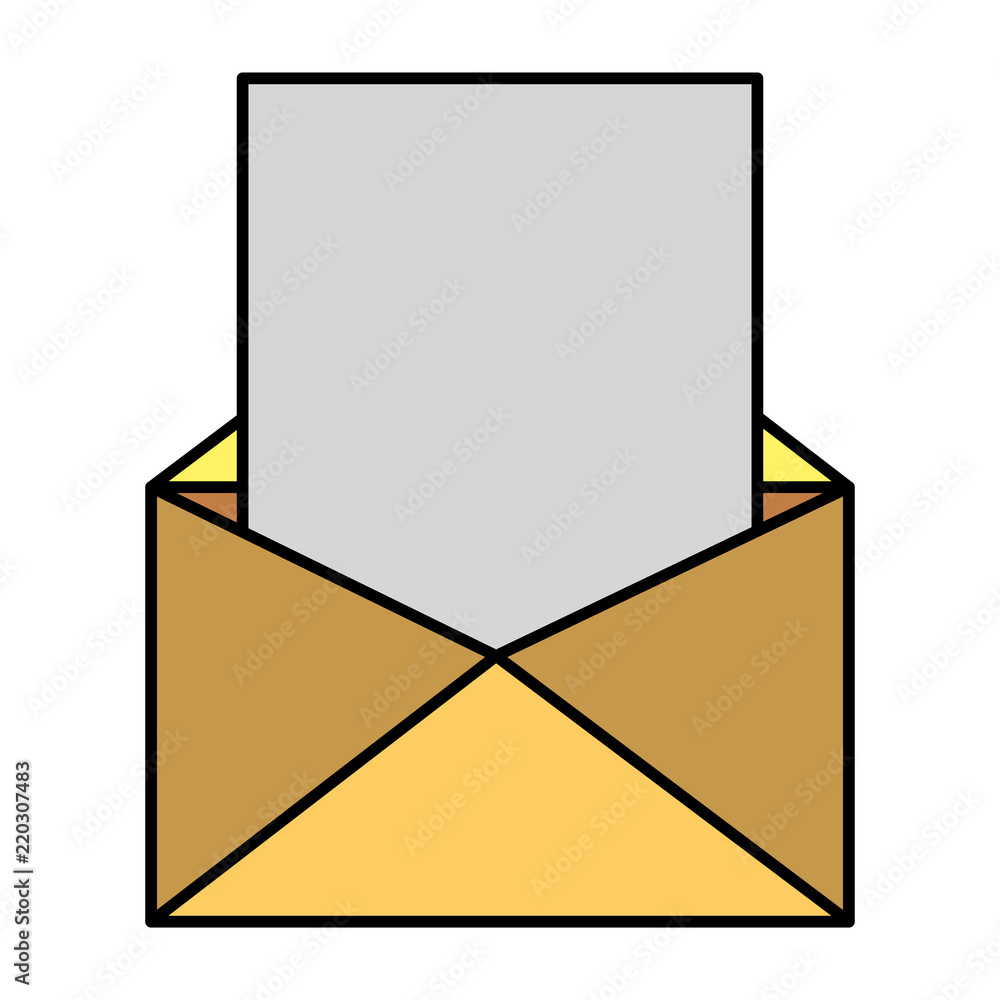 Fototapete color e-mail message with document text information
