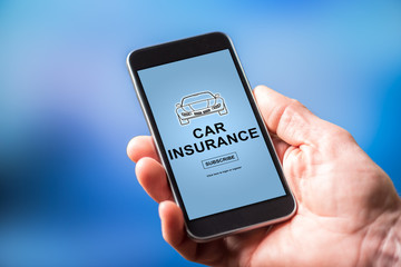 Car insurance concept on a smartphone