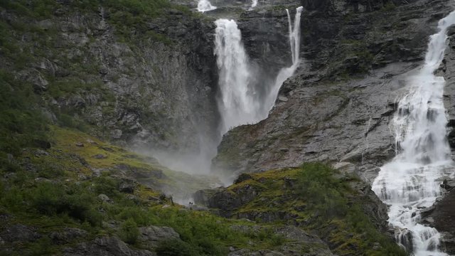 Norway, Europe. Scenic Mountain Waterfalls.
