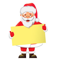 Santa Claus holding banner