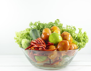 Good health starts with fresh vegetables, Front view. with copy space for your text..