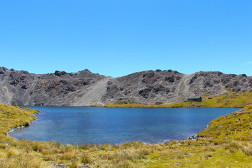 Fototapeta na wymiar Landscape with lake and mountain in New Zealand