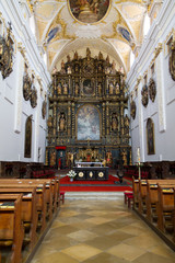 Fototapeta na wymiar Trnava, Slovakia. 2018/4/12. The Saint John the Baptist Cathedral from inside.