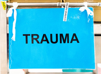 Trauma sign in intensive care unit