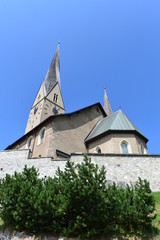 Fototapeta na wymiar Reformierte Kirche St. Johann in Davos , Kanton Graubünden 