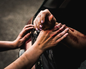 Hand Reaching for Help But Slipping Away