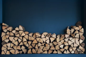 Photo sur Plexiglas Texture du bois de chauffage Pile de bûches