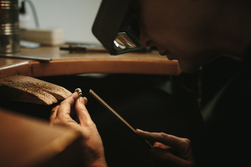 Jeweler working on a ring