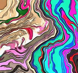 Abstract acrylic background. Watercolor texture. Psychedelic crazy art. Unusual design pattern. Warm and very bright colors.