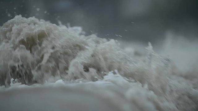 Flood Wave River 4K Footage. Rushing Flood Water Footage