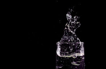 glass, splash, blue, 