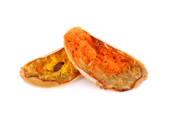 Thai Crispy Pancake (Kanom Buang) on white background