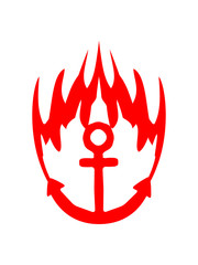 anker feuer flammen heiß tattoo boot schiff schwimmen meer matrose kapitän segeln segelschiff seemann yacht reise wasser verein club segelboot