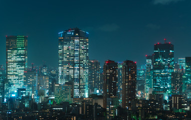 Fototapeta na wymiar 東京夜景・高層ビル群
