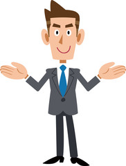 両手を広げるビジネスマン
