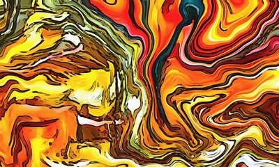 Beautiful shine impressionist artwork. Marbled abstract design. Swirl decor elements. Fantasy art. Marble background. Liquid painting, Graphic drawing. Artistic bright smooth texture. Visual fine art.