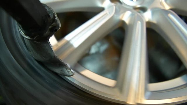 Vulcanization Closeup Video. Vulcanizer Equipment Closeup. Tire Removal
