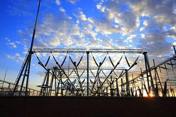 Substation in the evening,