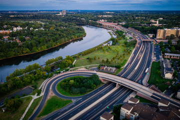 Aerial of New Brunswick Sunset