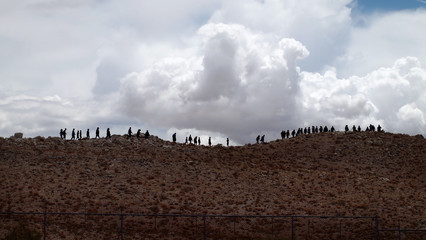 Silhouette Pilgrimage In The Desert