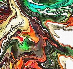 Abstraction painted in oil. Colorful texture background. Multicolored wallpaper graphic design. Pattern for creating artworks and prints. Crazy bright colors style. Cartoon draw.