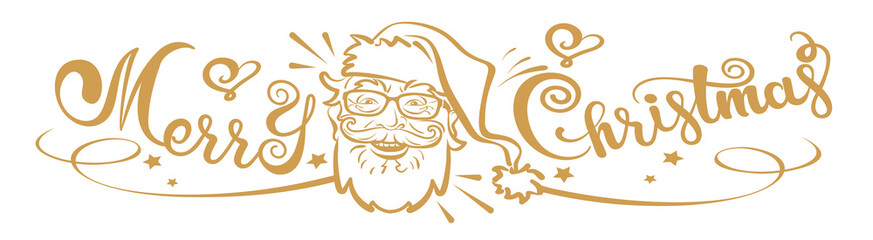Merry Christmas - Christmas card with Santa Claus, banner