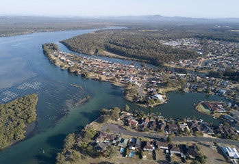 Fototapeta premium Town of Tuncurry on Wallis lakes, NSW, Australia.