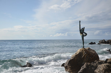 The 'Dancer of Budva' or the 'Ballerina' is work of the sculptor Gradimir Aleksić, a surprise awaits at Mogren beach.