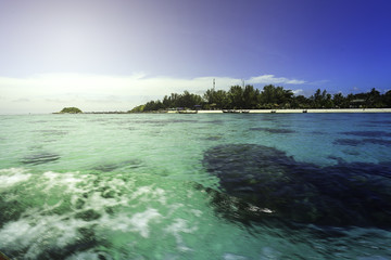 Beautiful View of Redang Island,Malaysia with clear water and blue sky. soft focus,blur availble when view at full resolution.