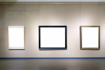 blank picture frames on wall