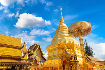 Wat Phra That Doi Suthep in Chiang Mai - obrazy, fototapety, plakaty