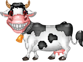 Cartoon happy cow isolated on white background