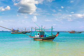 Naklejka na ściany i meble Fisherman boat on Phangan Island