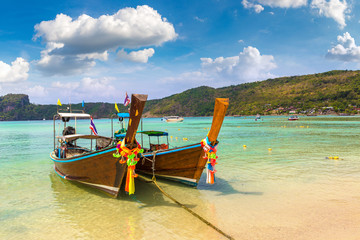 Traditional thai boat on Phi Phi Don