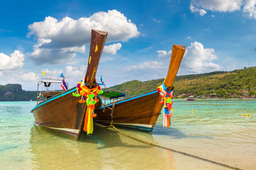 Traditional thai boat on Phi Phi Don