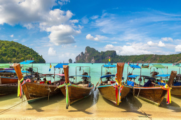 Traditional thai boat on Phi Phi Don