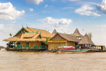 Fototapeta premium Floating village in Cambodia