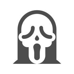 horror mask, halloween character set icon, flat design 