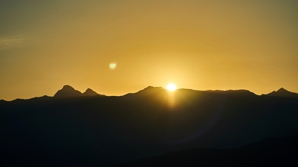 Obraz premium Nice sunrise in the mountains of Sochi