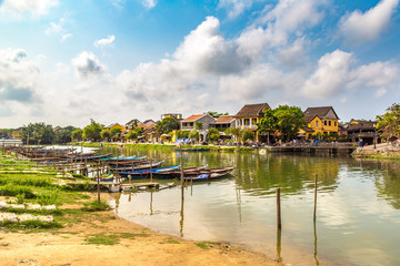 Fototapeta premium Traditional boats in Hoi An, Vietnam