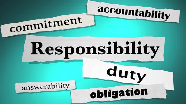 Responsibility Duty Obligation Headlines 3d Animation