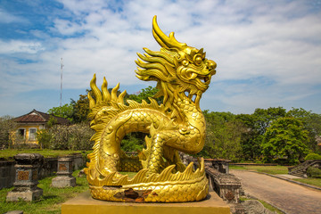 Golden dragon in Hue, Vietnam