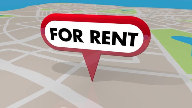 For Rent Home House Rental Property Map Pin 3d Animation